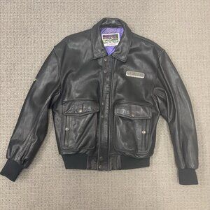 Vintage Arctic Cat Snowmobile Jacket Large Leather Racing Riding Outerwear